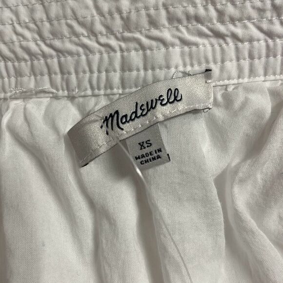 Madewell Nisha Poplin Mini‎ Dress White Cotton Square Neck Boho Cottage NWOT XS - Picture 6 of 10